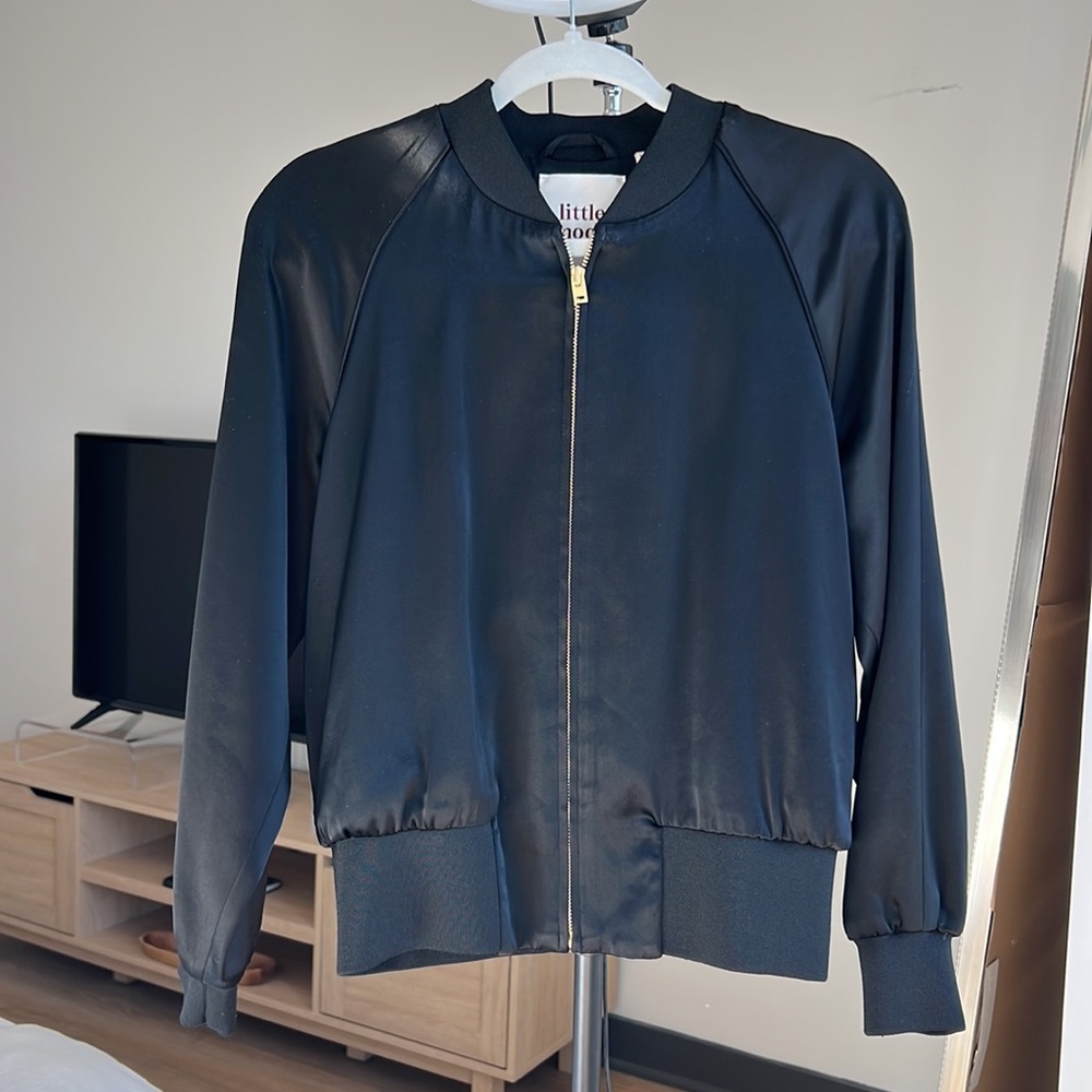 Aritzia Little Moon Satin Bomber Jacket